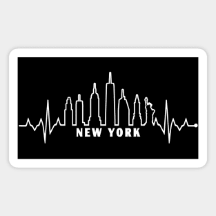 New York City Pulse Skyline EKG Heartbeat Magnet